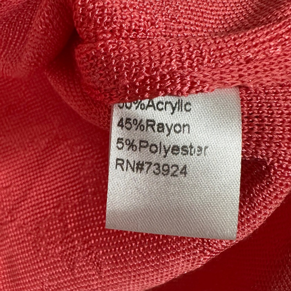 Misook Tailored Tonal Pattern Knit Jacket True Fit Coral Pink M Classic Formal - Picture 10 of 12